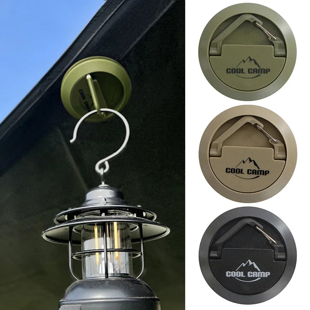 Multi-Purpose Magnetic Camping Hook - Portable Tent Ceiling Clamp with Suction Cup for Outdoor Rope & Lamp Storage