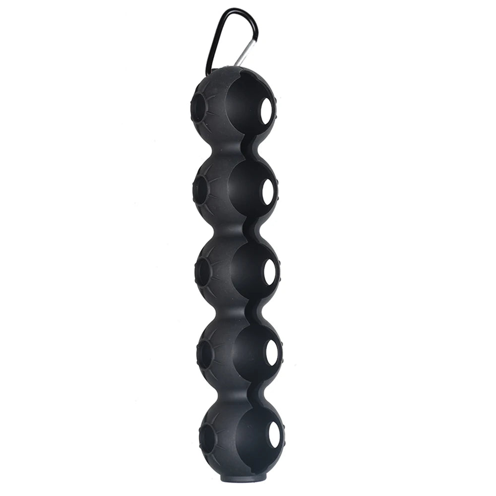 Portable Silicone Golf Ball Pouch - 5-Ball Capacity Carry Case with Hook - Essential Golf Accessories