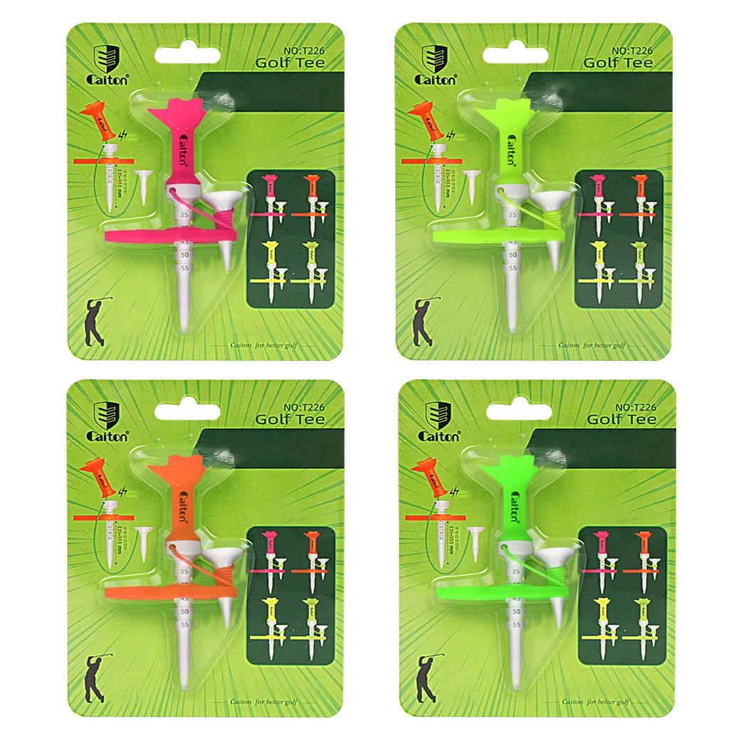 Magnetic Golf Tee Set - Adjustable Height Mother-Child Design | 1-4 Pieces Available | Multifunctional Guide Tees in 4 Color Options
