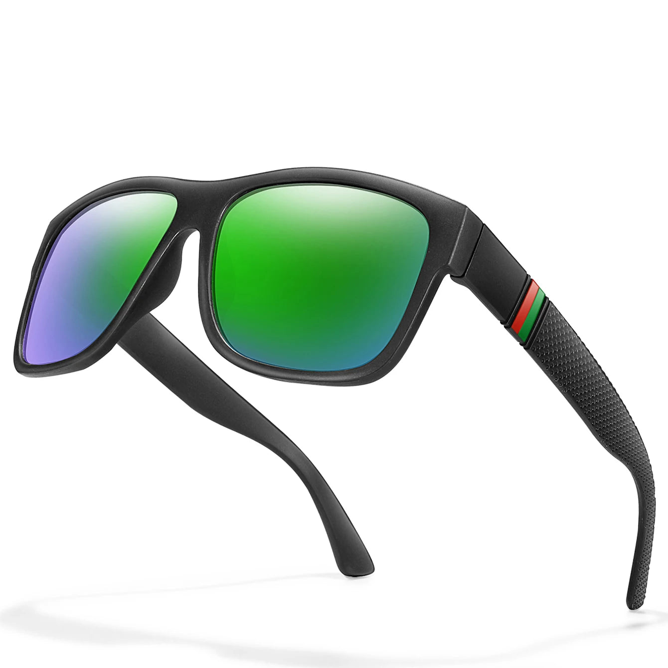 Men's Vintage Large Frame Square Polarized Sunglasses - UV400 Protection for Fishing, Driving, Cycling & Running