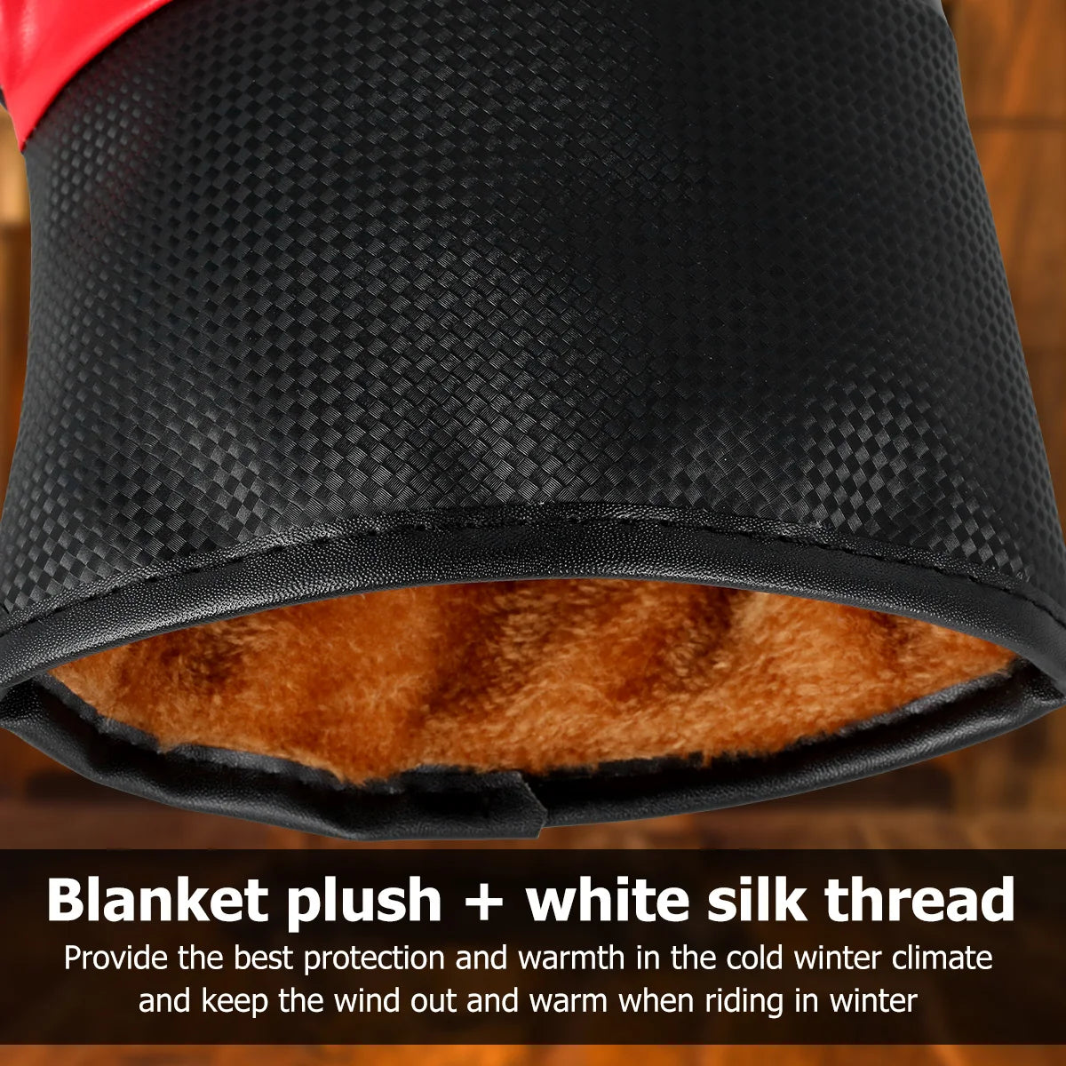 Motorcycle Handlebar Muffs - Thick Warm Rainproof Winter Gloves for Scooter & Motorcycle (1 Pair)