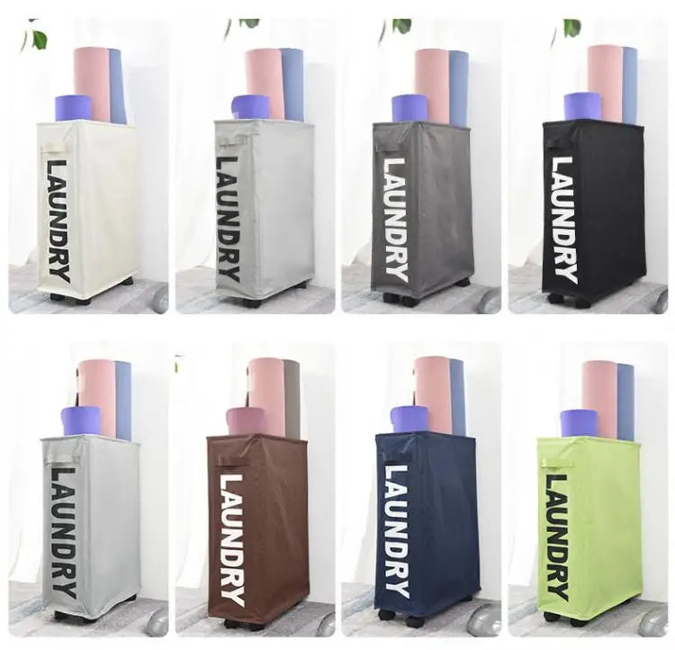 Large Capacity Rolling Laundry Basket - Multifunctional Foldable Waterproof Storage Bag for Dirty Clothes and Yoga Mats