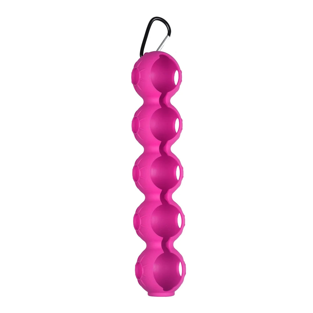 Portable Silicone Golf Ball Pouch - 5-Ball Capacity Carry Case with Hook - Essential Golf Accessories