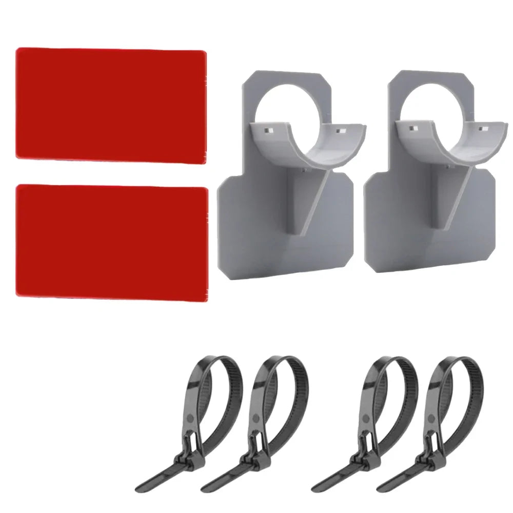 Swimming Pool Hose Support Bracket Set (1-2 Pieces) - Universal Pipe Holder for Intex Above Ground Pools with Tie Clamp Mount - Compatible with 30-38mm Hose Outlets
