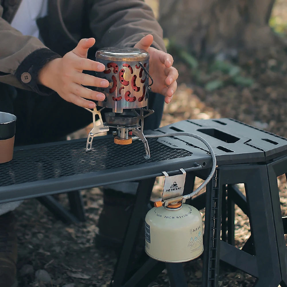 Stainless Steel Gas Canister Hook - Camping Table Stove Tank Hanger Organizer for Outdoor Cooking