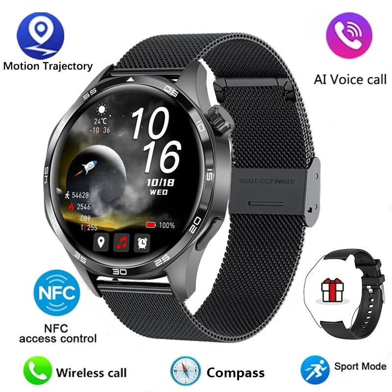GT5 Pro Smart Watch - Men's 2024 AMOLED HD Smartwatch with Bluetooth Calling, GPS, NFC, Heart Rate Monitor & Compass