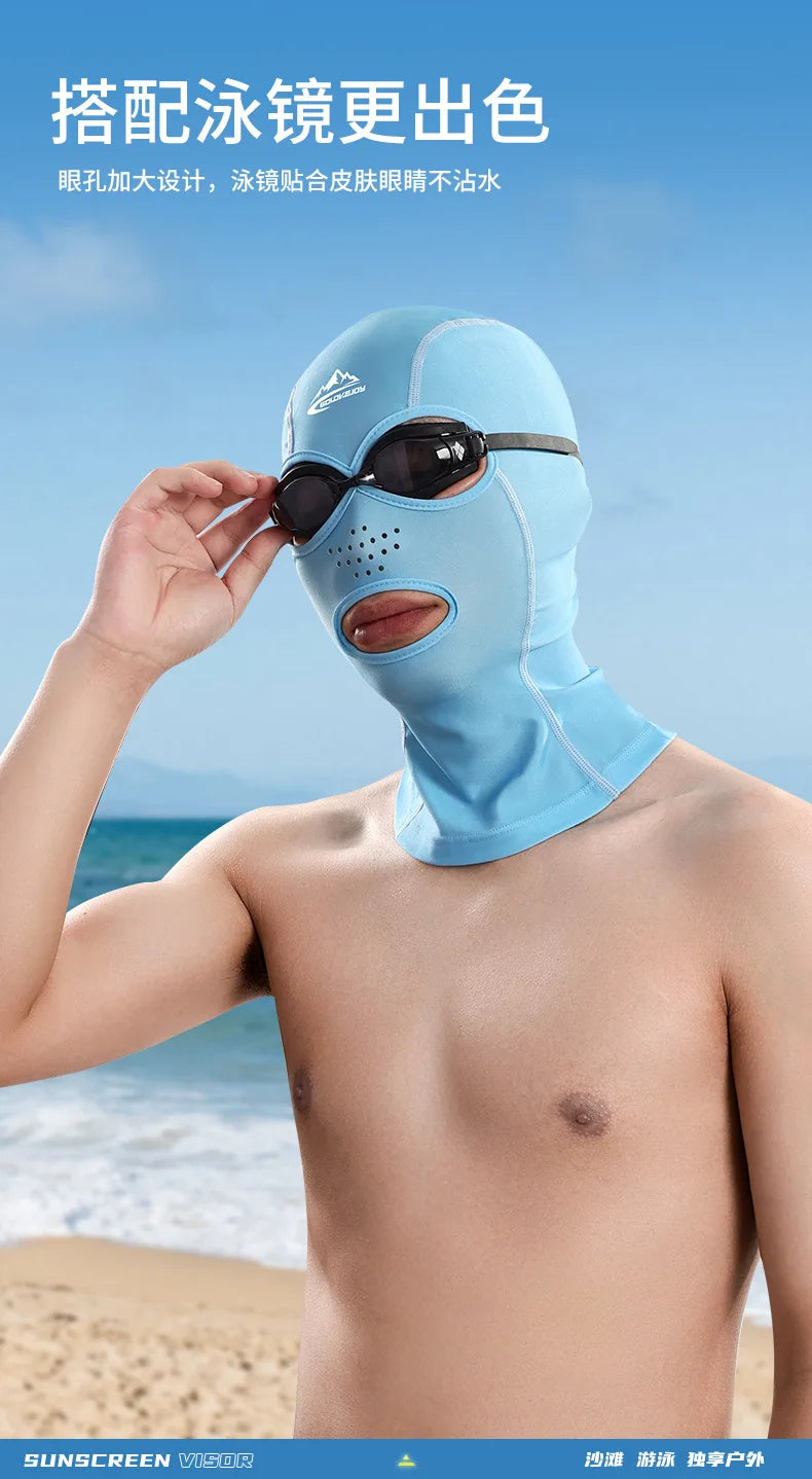 UV Protection Swimming Face Mask - Breathable Diving Cap for Men & Women Beach Sun Protection