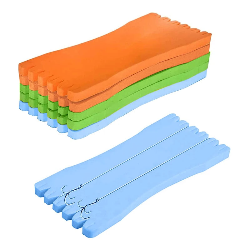 Fishing Line Winding Spools - 10 Pack Foam Rig Holders & Line Accessories (Random Colors)