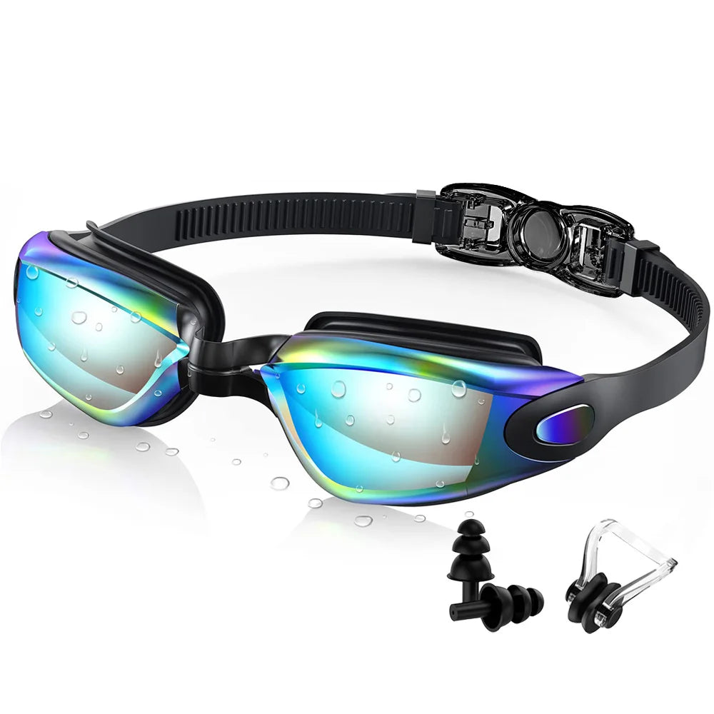 Professional Waterproof Swim Eyewear - Anti-fog 100% UV Protection - No Leaking - For Adult Men Women Youth