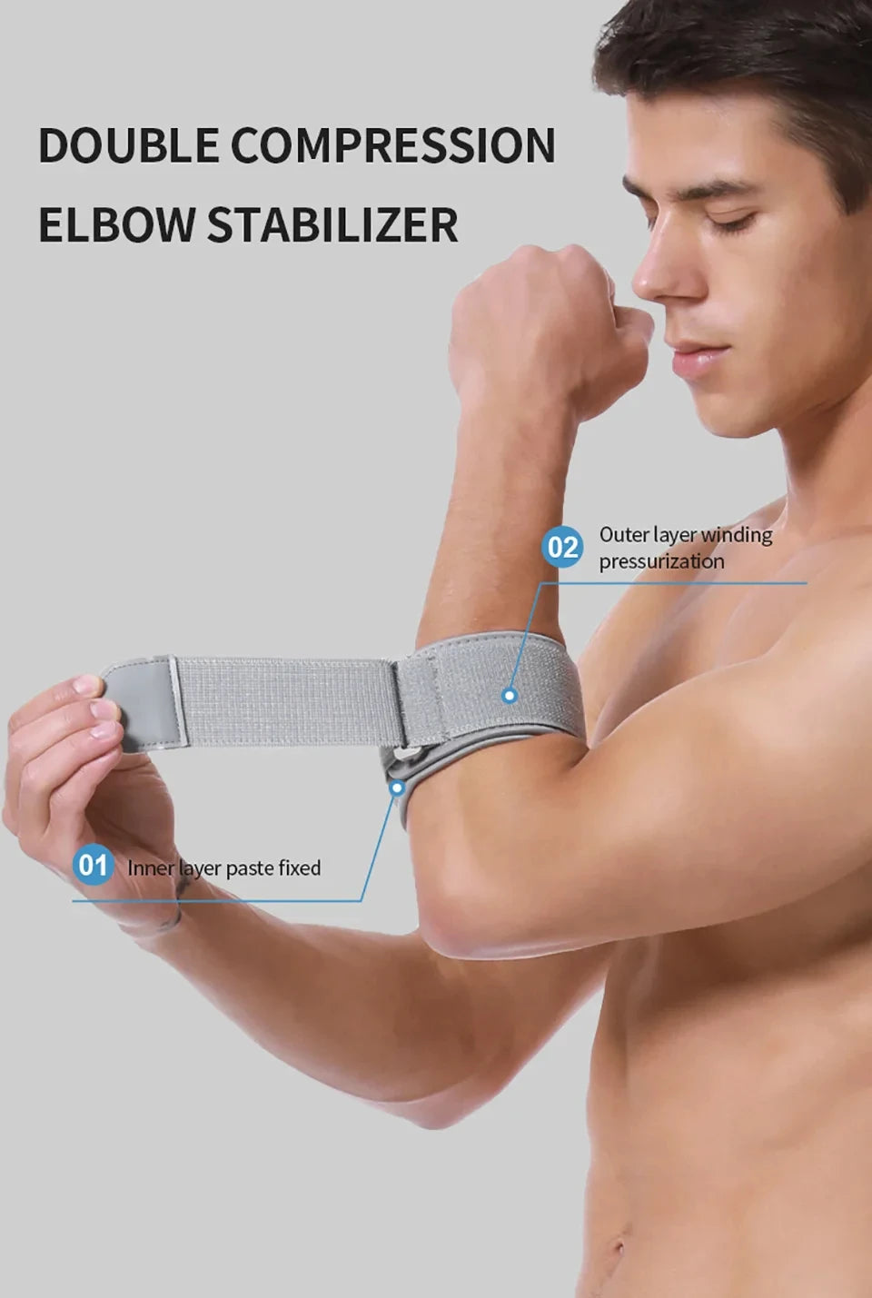 Tennis Elbow Brace - Compression Forearm Support Strap with Pad for Tendonitis and Golf Elbow Pain Relief