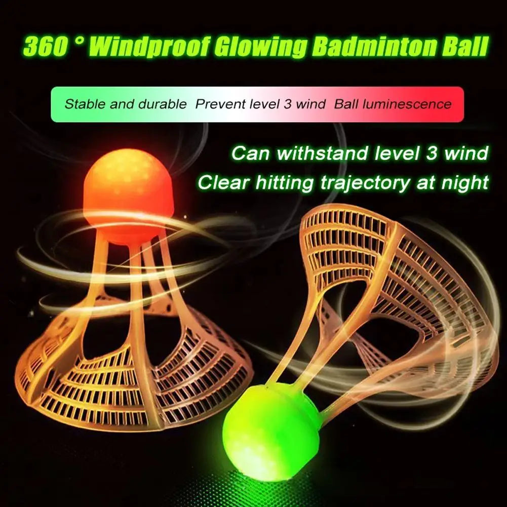 Luminous Windproof Luminous Badminton Ball, Super Durable And Unbreakable, Outdoor Fluorescent Bright Nylon Ball With Light