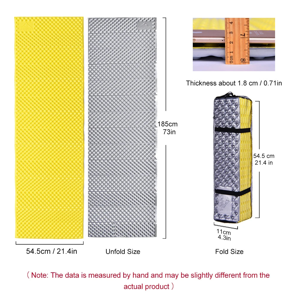 Waterproof Camping Sleeping Pad - Portable Foam Mattress for Travel, Trekking & Picnic - Moistureproof Outdoor Blanket