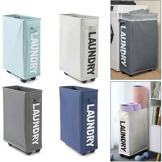 Large Capacity Rolling Laundry Basket - Multifunctional Foldable Waterproof Storage Bag for Dirty Clothes and Yoga Mats