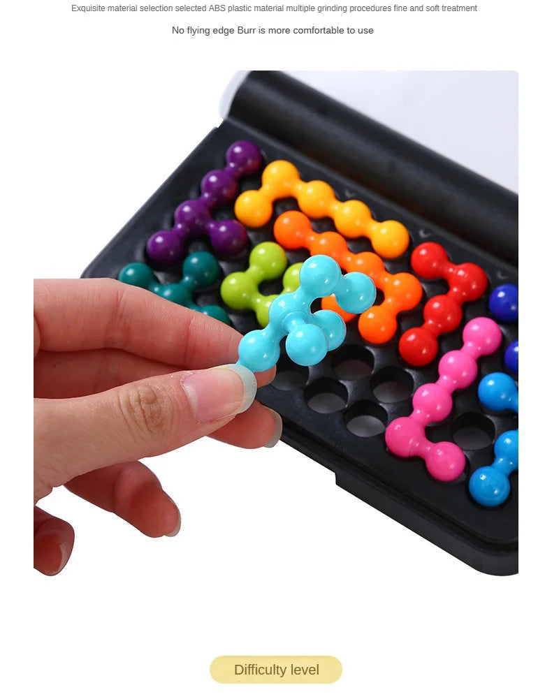 120 Challenges IQ 3D Puzzle Board Game - Classic Pyramid Plate Pearl Logical Mind for Children - Montessori Toys Gifts
