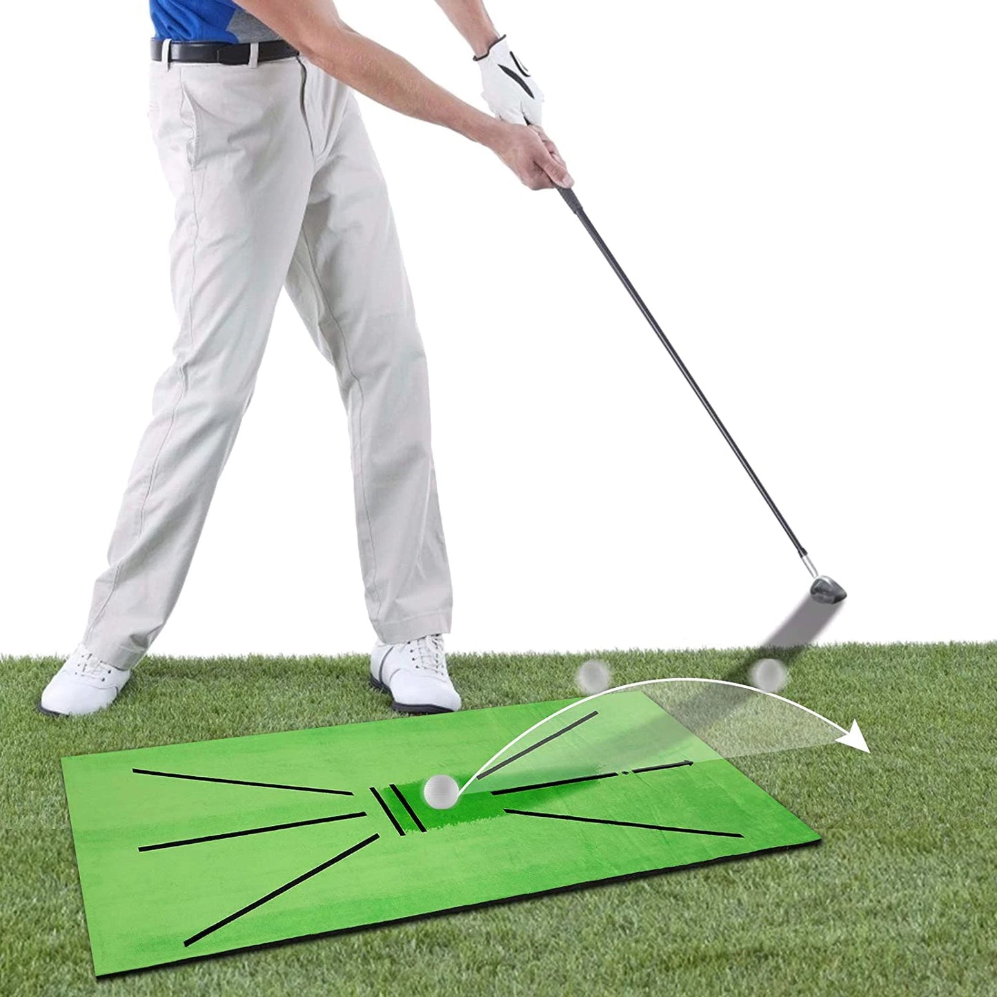 Professional Golf Training Mat - Swing Track & Practice Marking Pad