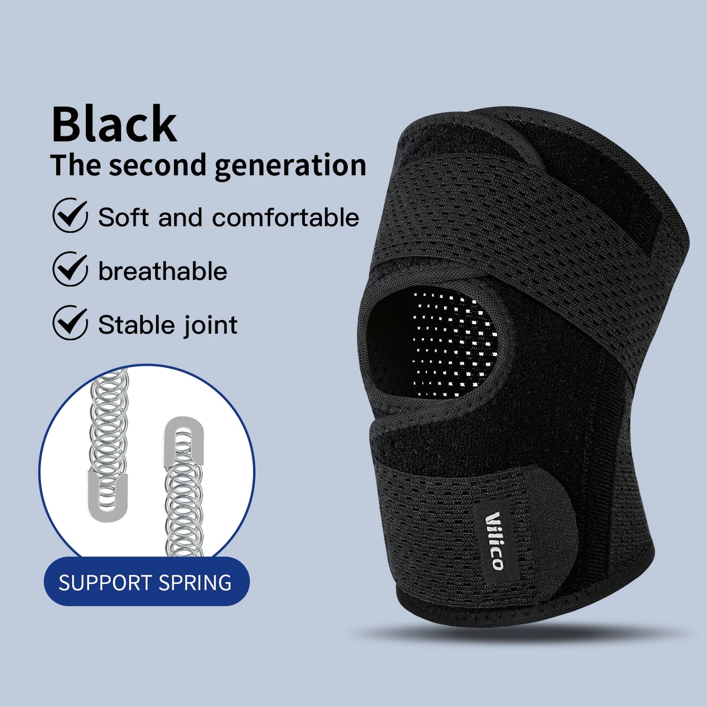 Pressurized Elastic Knee Support - Nylon Compression Knee Brace for Arthritis, Joint Protection & Sports (Men & Women)
