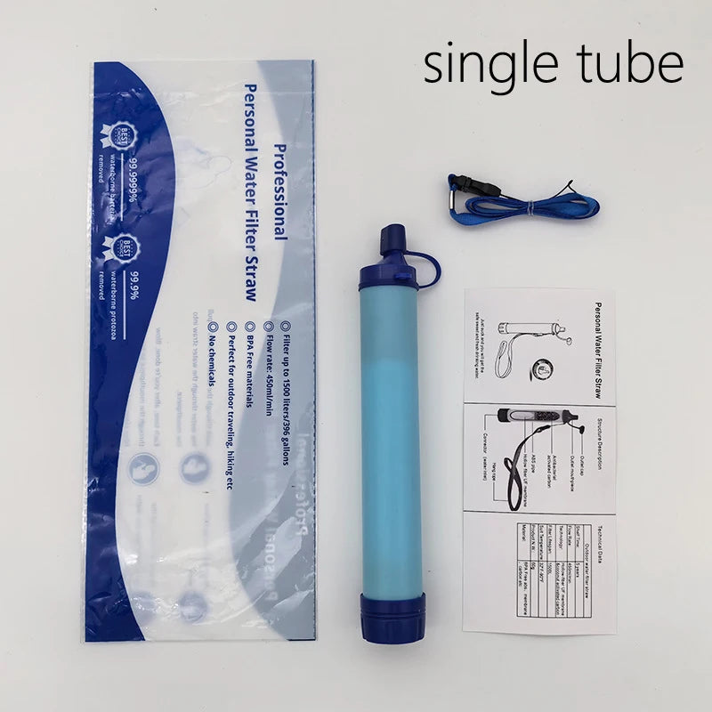 Portable Water Purification Straw - Mini Outdoor Filter for Camping, Hiking & Emergency Survival Supplies