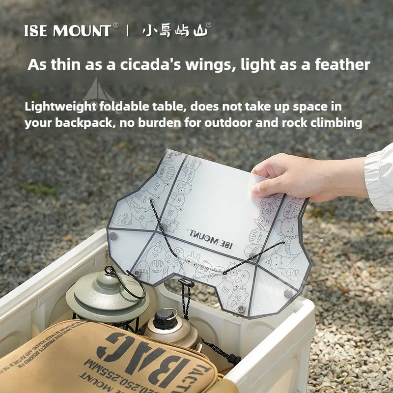 Ultralight Folding Mini Camp Table - 97g Portable PP Camping & Hiking Tray