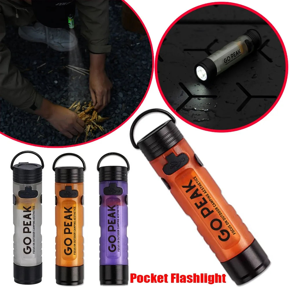USB Rechargeable LED Mini Flashlight - Gopeak Pocket Keychain Torch with 5050 Chip, Long Endurance for Outdoor Hiking Camping Emergency Trail