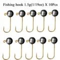 Mini Jig Head Fishing Hooks Set - 10 Pieces, 1g-5g Weight Range, Ice Fishing Tackle with Soft Lure Compatibility