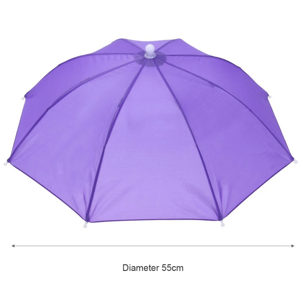 Foldable Umbrella Hat - Waterproof Hands-Free Rain & Sun Protection for Fishing, Camping & Beach (55-95CM Adjustable)