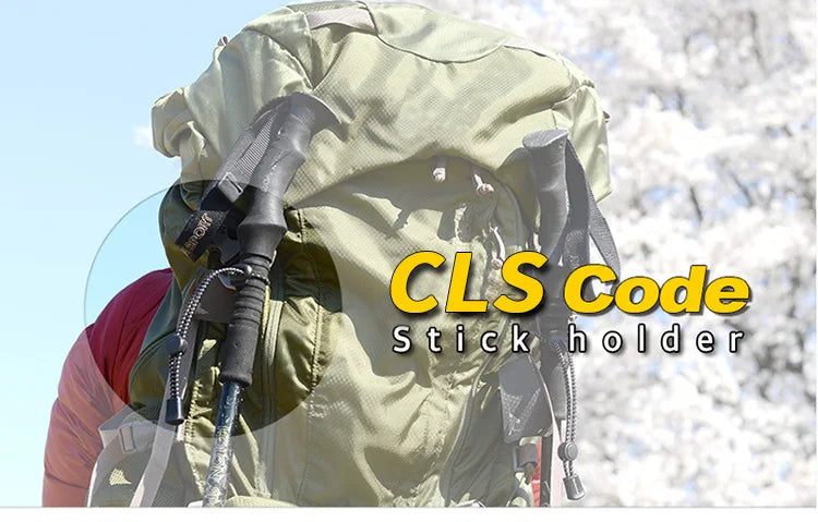 Hiking Pole Holder Set - 2 Pack Backpack Walking Stick Attachment Straps with Tie Cord Rope for Trekking, Camping & Mountain Outdoor Sports