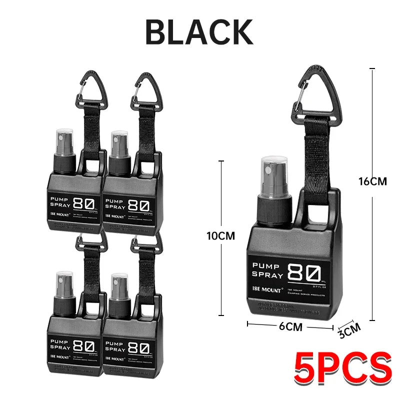 Portable 80ml Spray Bottle - Outdoor Cosmetic Container for Alcohol & Perfume with Backpack Hook - Camping Hiking Gadget