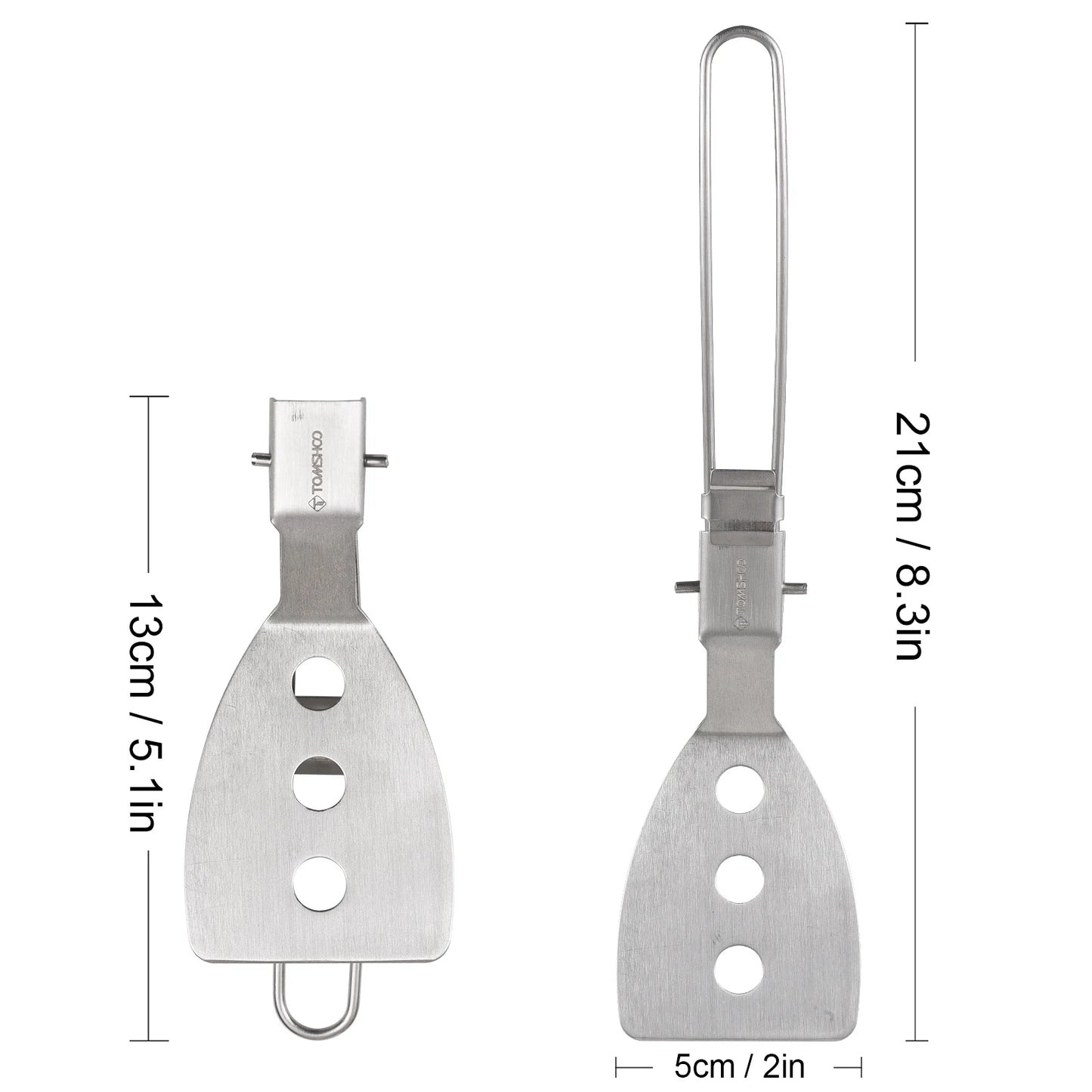 Stainless Steel Folding Spatula Turner - Compact Outdoor Cooking Tool for Camping, Hiking, BBQ, Picnic - Perfect for Mini Pancakes, Bread, Steak & Flat Cooking
