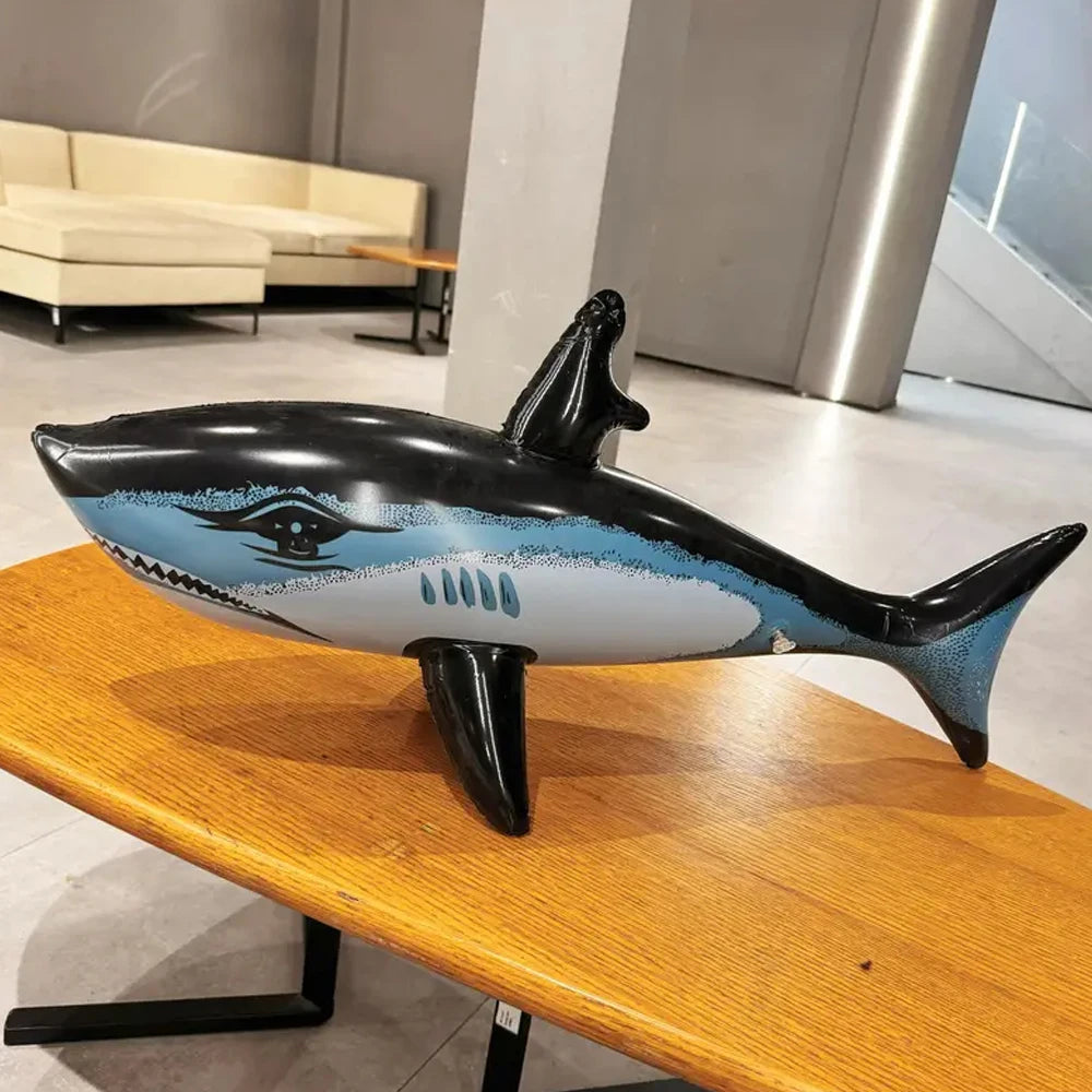 Inflatable Shark Pool Toy - Single Piece Beach Swimming Game Water Sports Gift