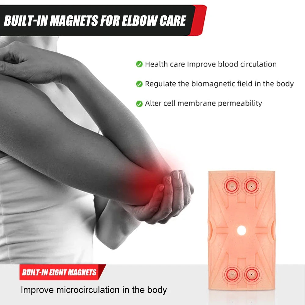 Silicone Gel Magnetotherapy Elbow Compression Support Sleeve - Joint Pain Relief for Tendonitis, Golf & Tennis Elbow (1 Piece)