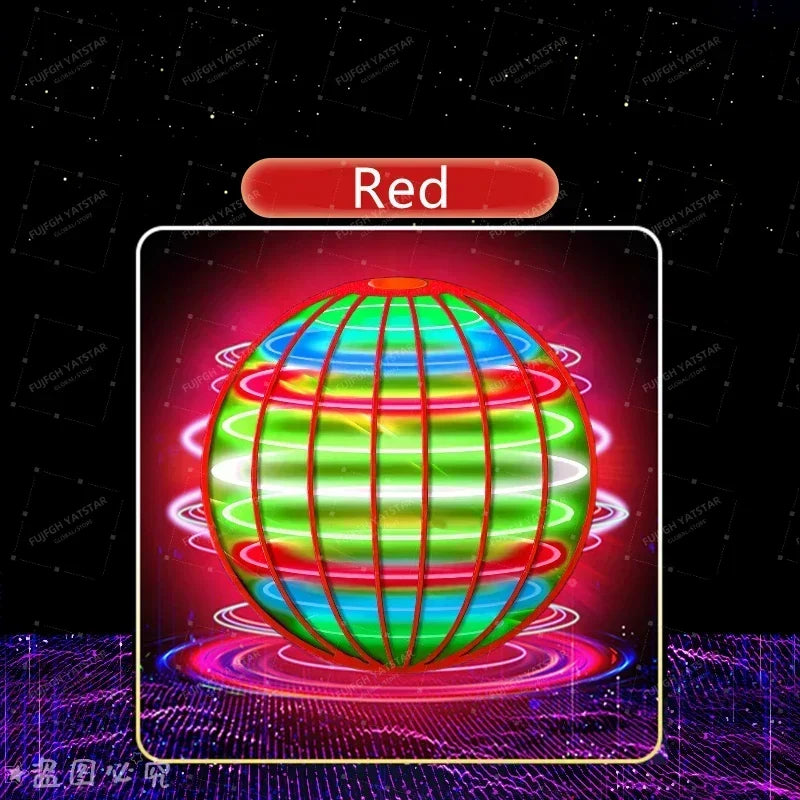 LED Cosmic Globe Flying Ball - Hand Controlled 360° Rotating Suspension Toy with Color Lights for Indoor & Outdoor Play