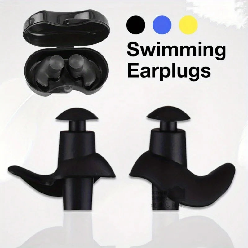 Waterproof Silicone Swimming Ear Plugs - 2 Pack Reusable Diving & Water Sports Earplugs for Swimming, Surfing, Showering & Bathing