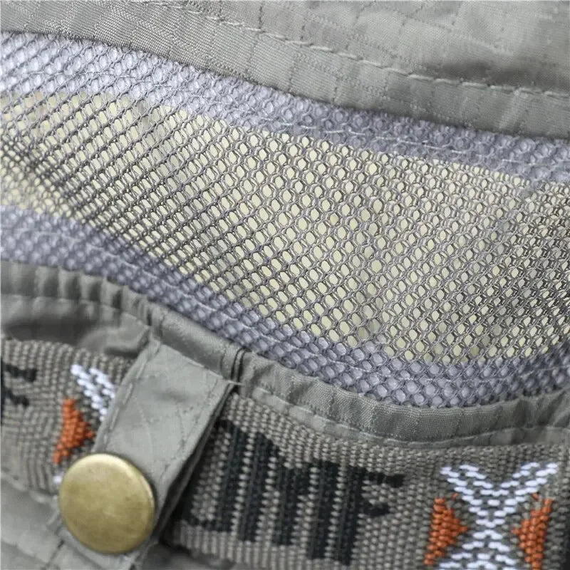 Men's UV Protection Wide Brim Bucket Hat - Outdoor Safari Hiking Mesh Fisherman Cap
