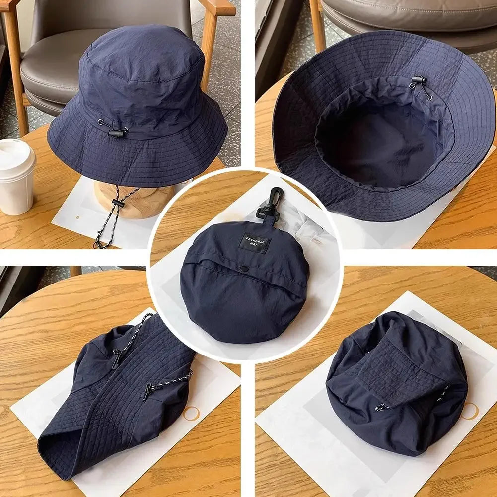 Unisex Waterproof Panama Bucket Hat - Anti-UV Sun Protection for Outdoor Camping, Hiking & Mountaineering