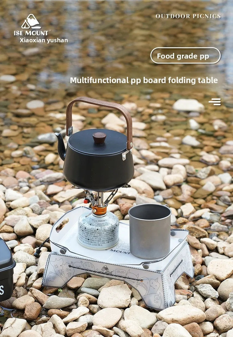 Ultralight Folding Mini Camp Table - 97g Portable PP Camping & Hiking Tray