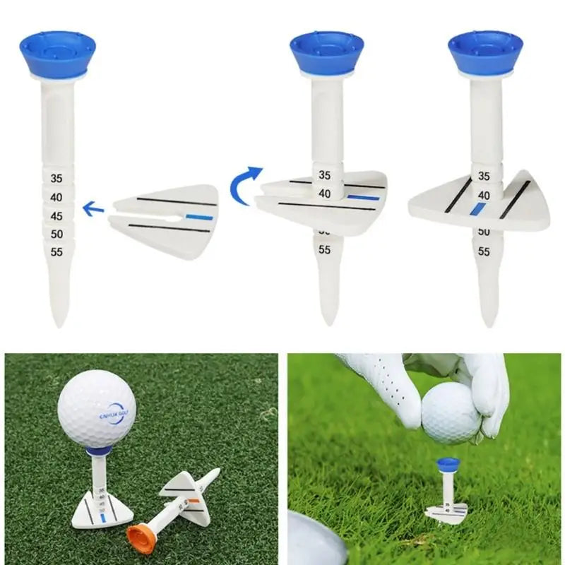 F92E Adjustable Golf Tees - 4-Piece Set of Plastic Training Tees for Enhanced Distance and Consistent Height