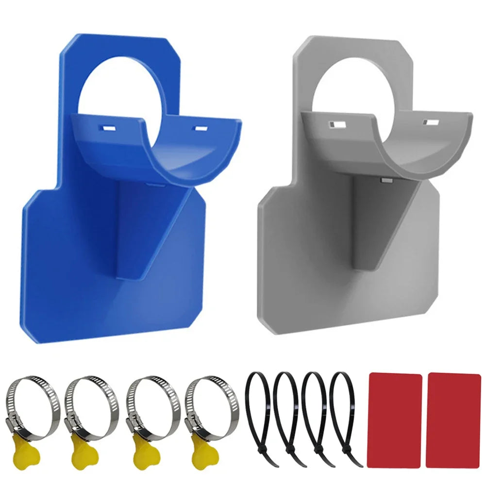 Swimming Pool Hose Support Bracket Set (1-2 Pieces) - Universal Pipe Holder for Intex Above Ground Pools with Tie Clamp Mount - Compatible with 30-38mm Hose Outlets