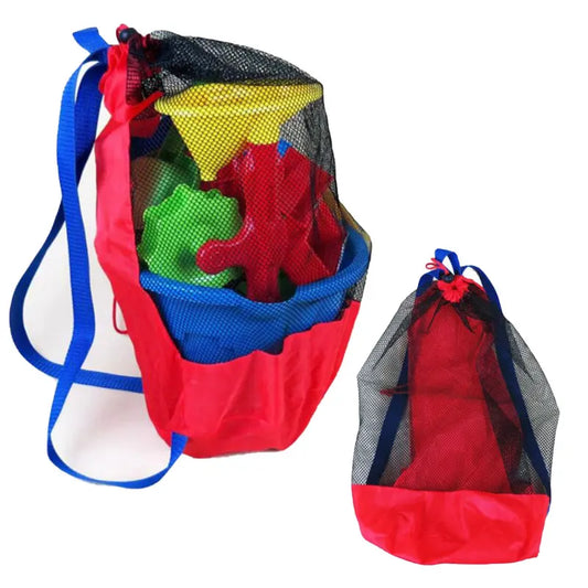 Foldable Mesh Beach Bag - Portable Waterproof Swimming Toy Storage Basket for Children