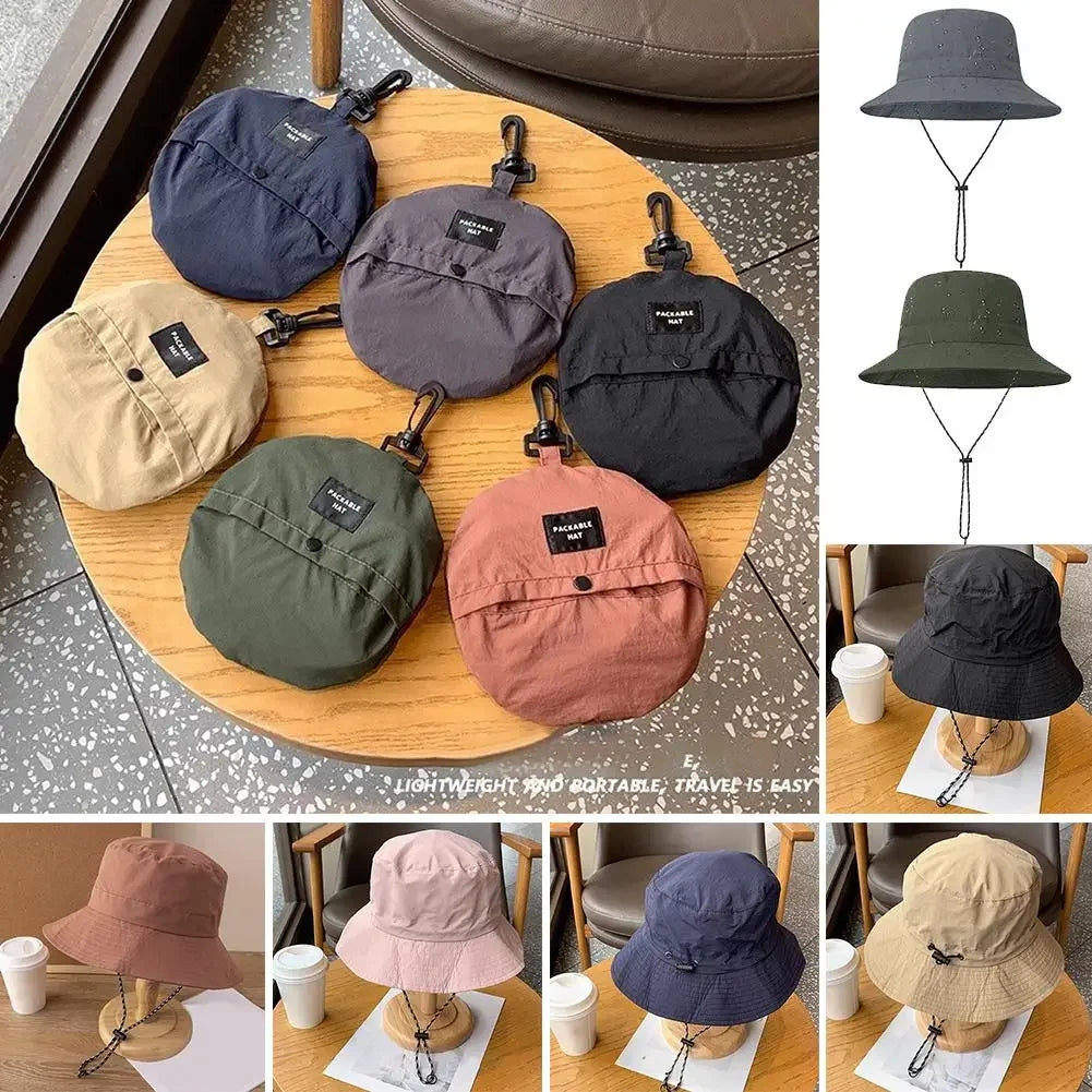 Unisex Waterproof Panama Bucket Hat - Anti-UV Sun Protection for Outdoor Camping, Hiking & Mountaineering