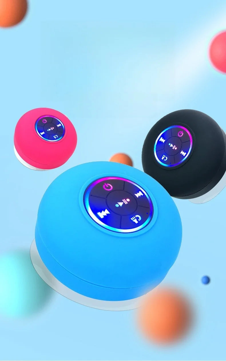 Waterproof Mini Bluetooth Speaker 2025 - Wireless LED Suction Cup Stereo for Bathroom & Outdoor Sports