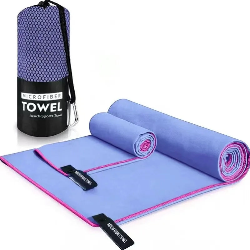 Ultralight Microfiber Sports Towel - Quick Dry Portable Beach Towel with Pocket for Swimming, Pool, Gym, Fitness & Yoga