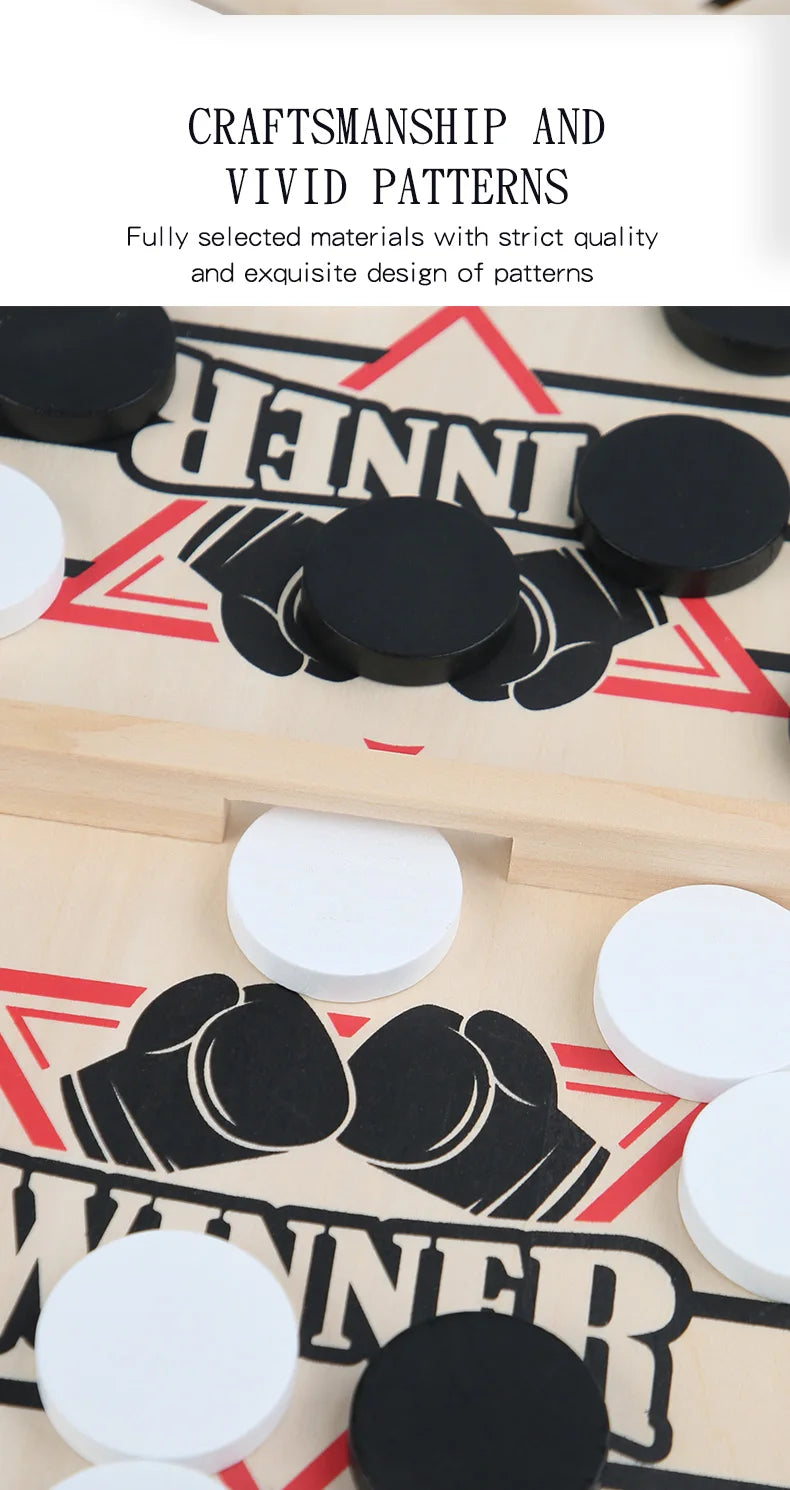 Fast-Paced Table Hockey Desktop Battle Game - Interactive Parent-Child Chess Board Puzzle Sling Toy for Children Party Winner
