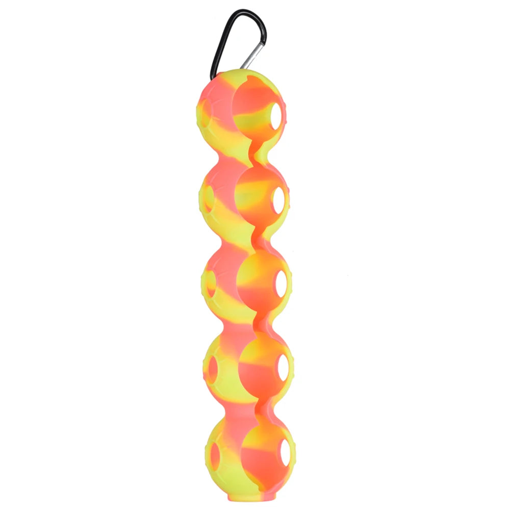 Portable Silicone Golf Ball Pouch - 5-Ball Capacity Carry Case with Hook - Essential Golf Accessories
