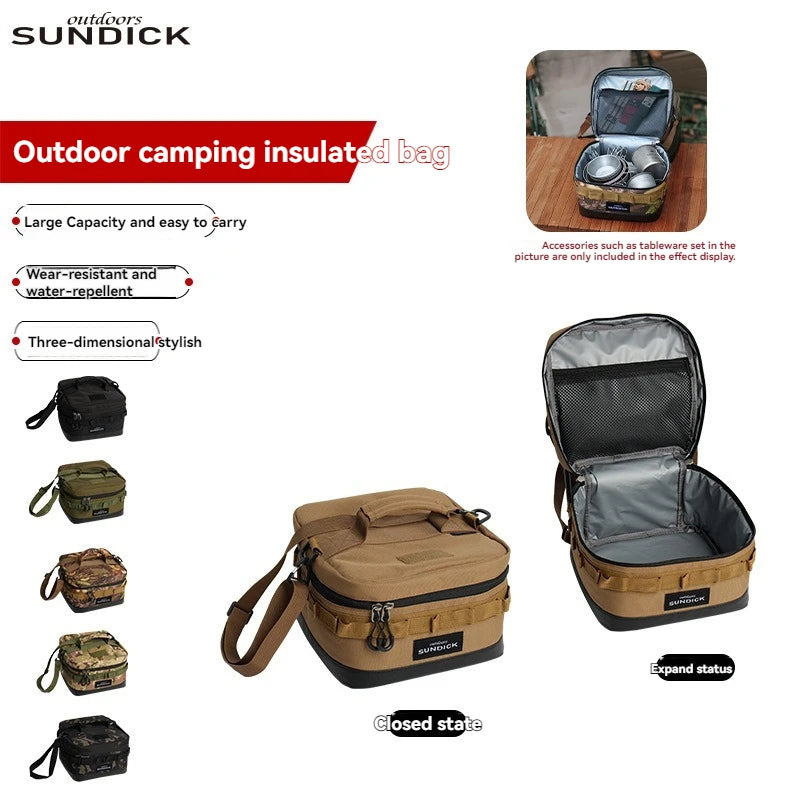 Premium 900D Waterproof Thermal Picnic Cooler Bag - Large Camping Travel Organizer for BBQ & Outdoor Family Activities