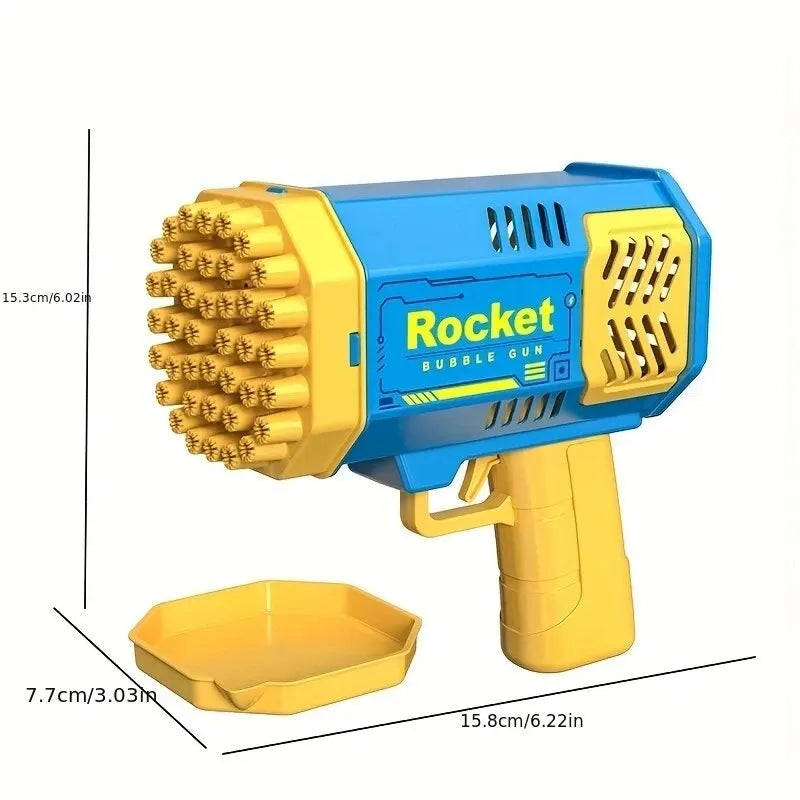 Electric Automatic Bubble Gun - 40 Hole Rocket Launcher Style Handheld Portable Party Toy Birthday Gift (Bubble Water Not Included)