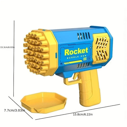 Electric Automatic Bubble Gun - 40 Hole Rocket Launcher Style Handheld Portable Party Toy Birthday Gift (Bubble Water Not Included)
