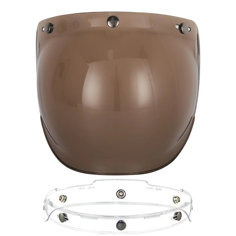Retro Motorcycle Helmet Bubble Visor - Anti-Fog UV Protection HD Lens for Open Face Half Helmets