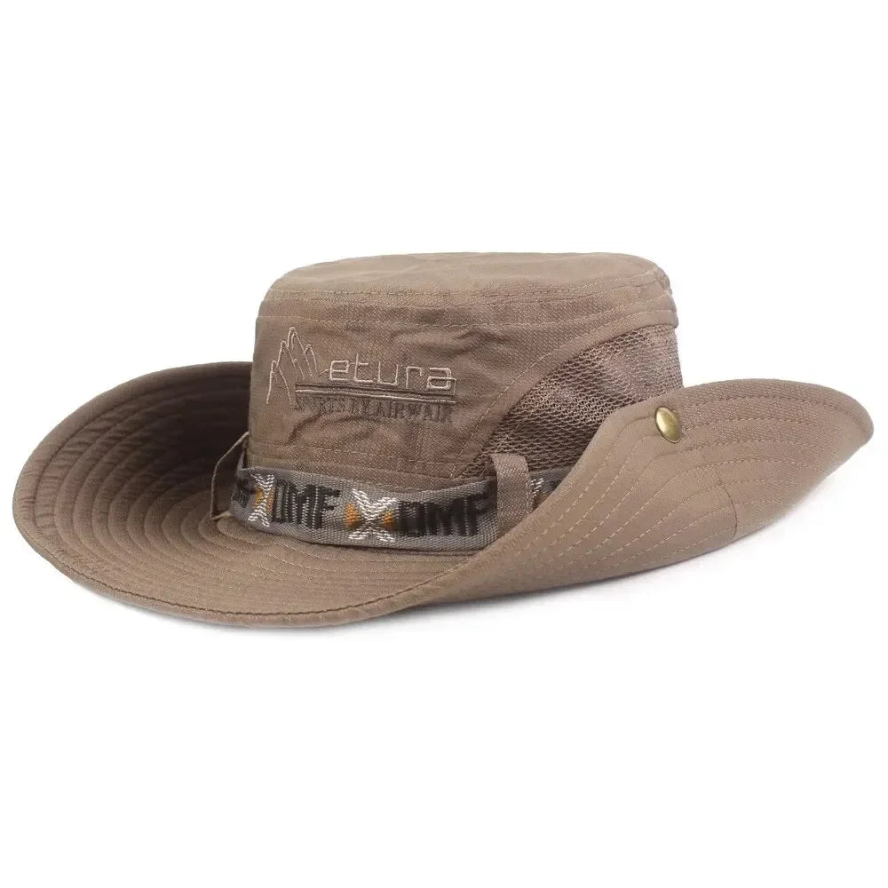 Men's UV Protection Wide Brim Bucket Hat - Outdoor Safari Hiking Mesh Fisherman Cap