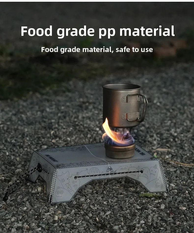 Ultralight Folding Mini Camp Table - 97g Portable PP Camping & Hiking Tray