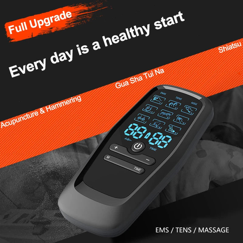 Digital EMS TENS Unit - Electric Muscle Stimulator for Physiotherapy, Acupuncture & Body Massage Therapy with Slimming Functions